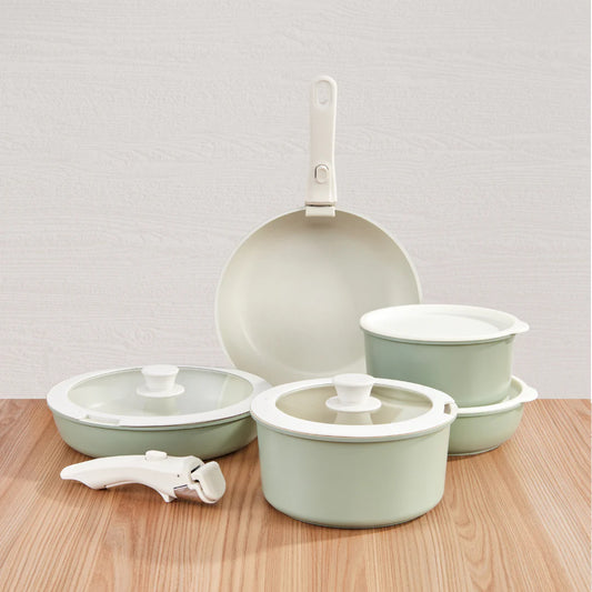 Gourmet Cookware Set - Mint Green